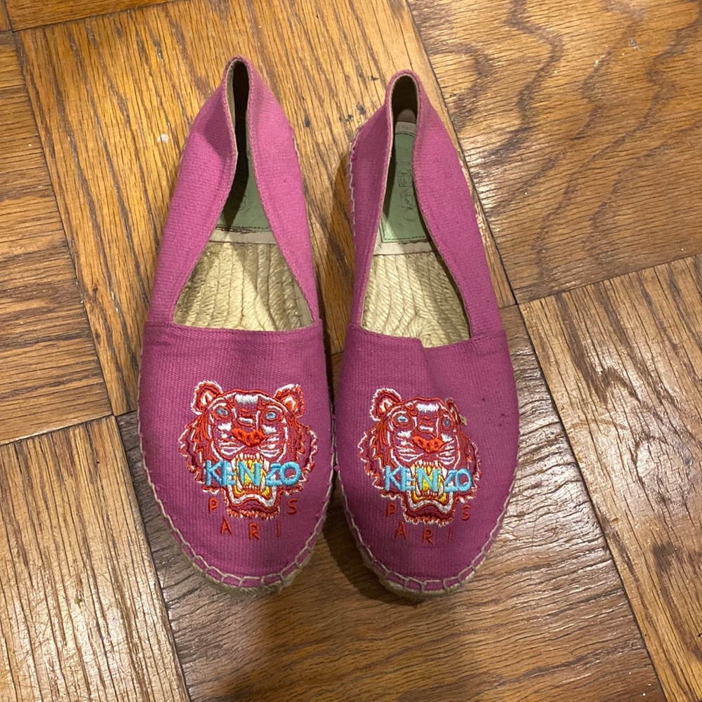 Kenzo Tiger Pink/Purple Espadrilles Cotton Size 41